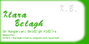 klara belagh business card